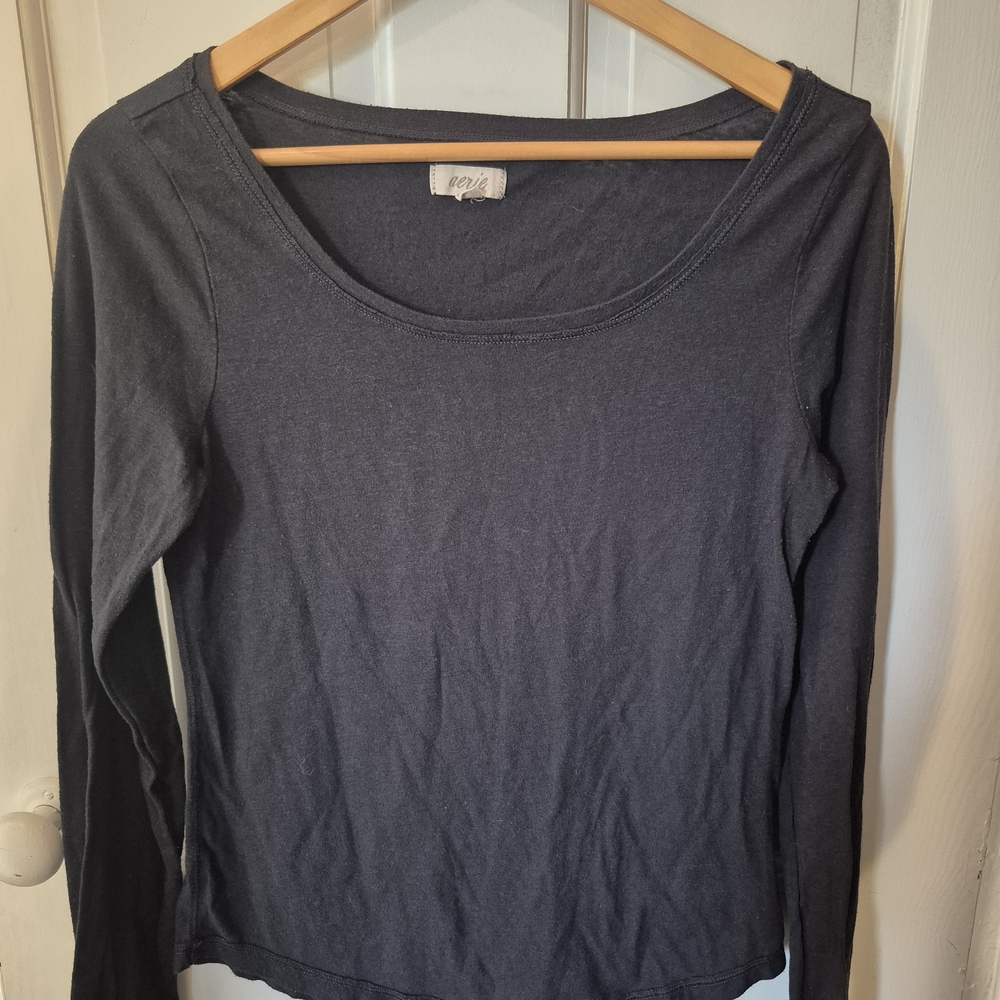 Aerie Charcoal Long Sleeve Tee